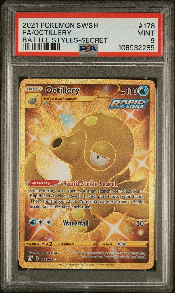 2021 Pokemon Sword & Shield Battle Styles 178 Full Art/octillery Secret PSA