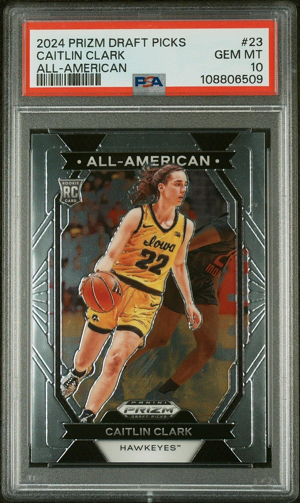 2024 Panini Prizm Draft Picks All-american 23 Caitlin Clark PSA 10