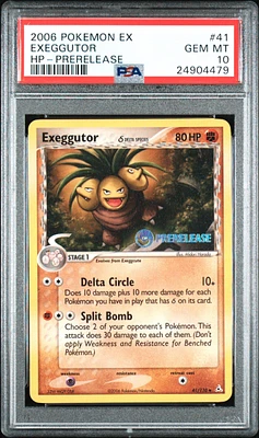 2006 Pokemon Ex Holon Phantoms 41 Exeggutor Prerelease PSA 10