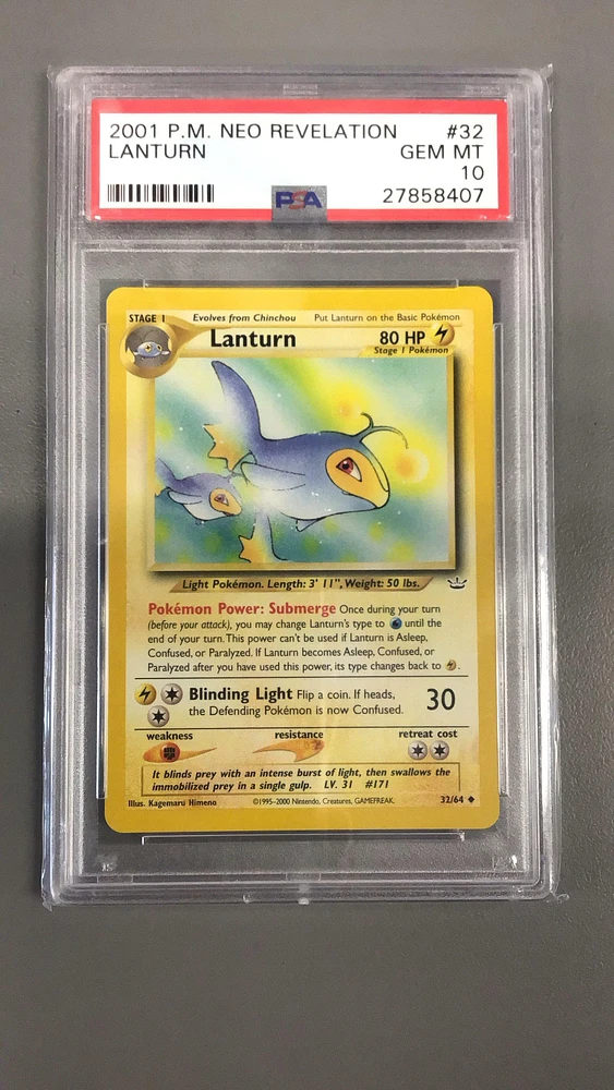 2001 Pokemon Neo Revelation 32 Lanturn PSA 10