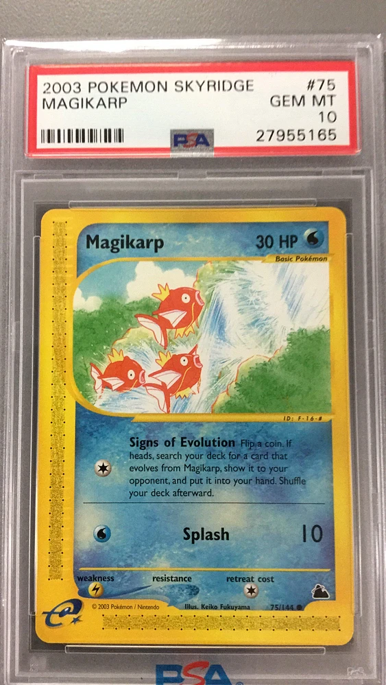 2003 Pokemon Skyridge 75 Magikarp PSA 10