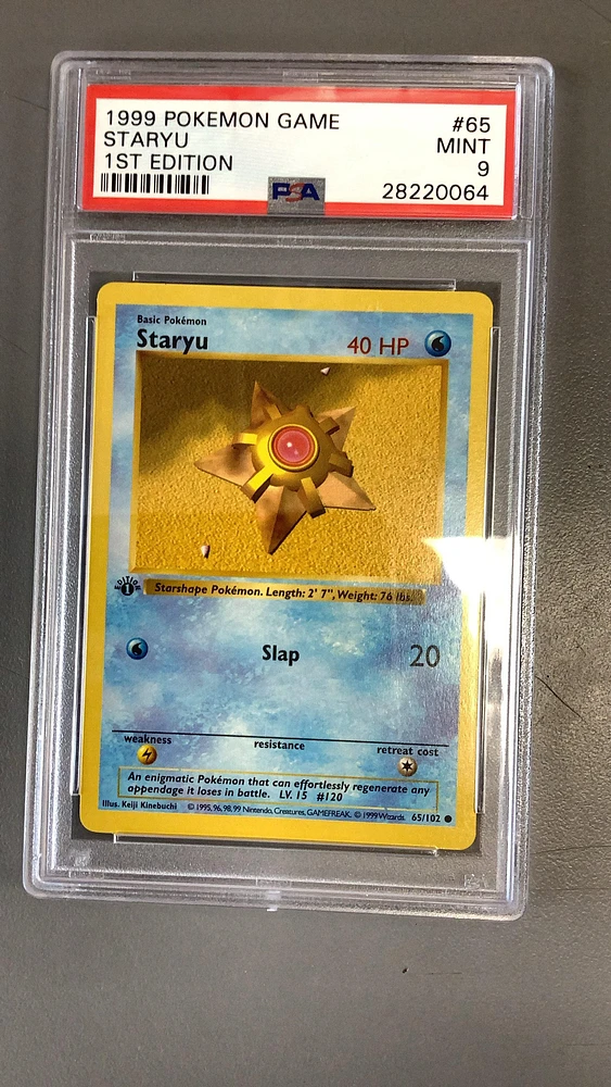 1999 Pokemon Game 65 Staryu 1st Edition PSA