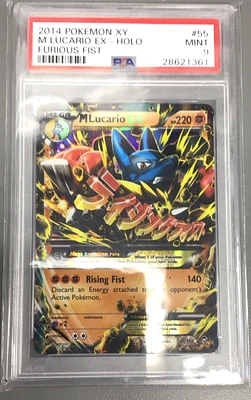 2014 Pokemon Xy Furious Fists 55 M Lucario Ex PSA 9