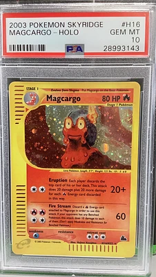 2003 Pokemon Skyridge H16 Magcargo-holo PSA 10