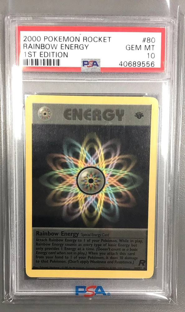 2000 Pokemon Rocket 80 Rainbow Energy 1st Edition PSA