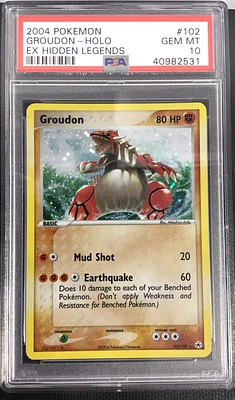 2004 Pokemon Ex Hidden Legends 102 Groudon-holo PSA 10