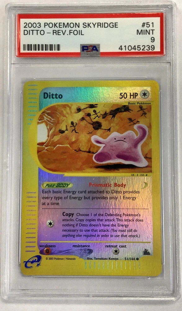 2003 Pokemon Skyridge 51 Ditto-reverse Foil PSA 9