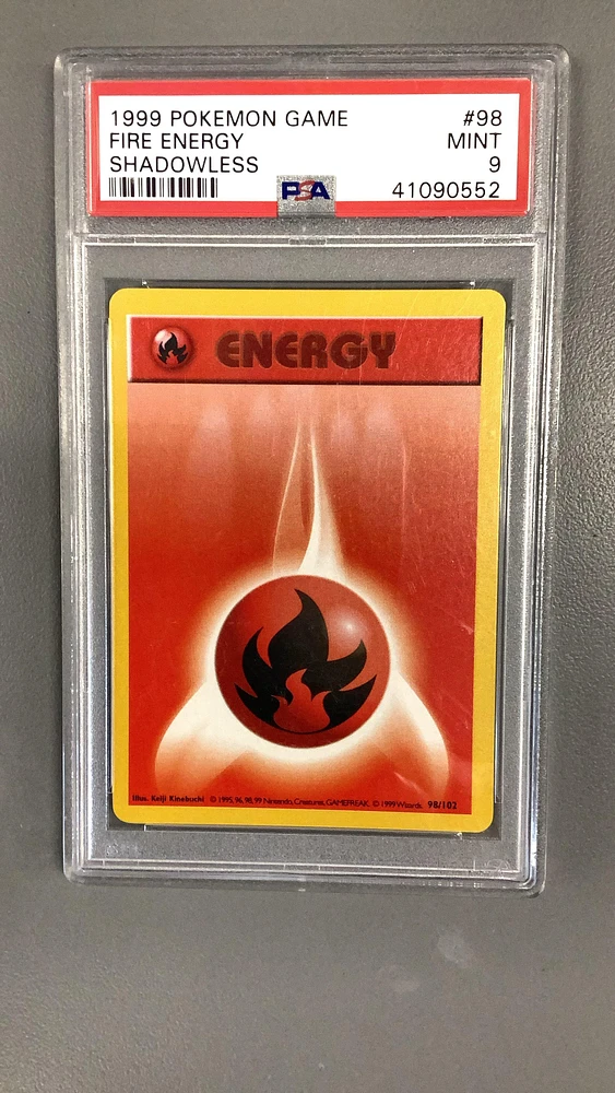 1999 Pokemon Game 98 Fire Energy Shadowless PSA