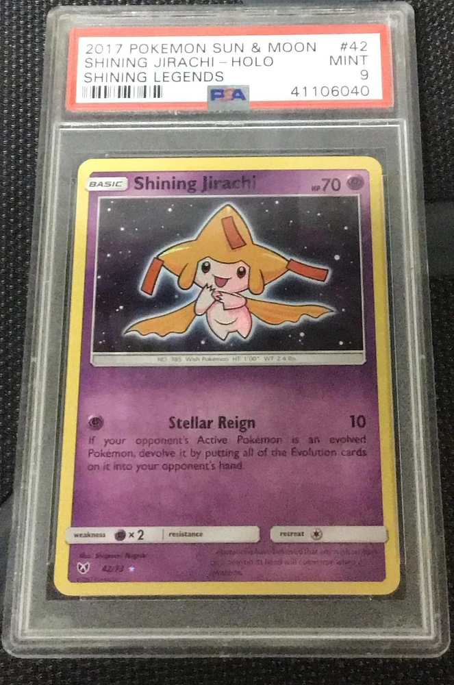 2017 Pokemon Sun & Moon Shining Legends 42 Shining Jirachi-holo PSA