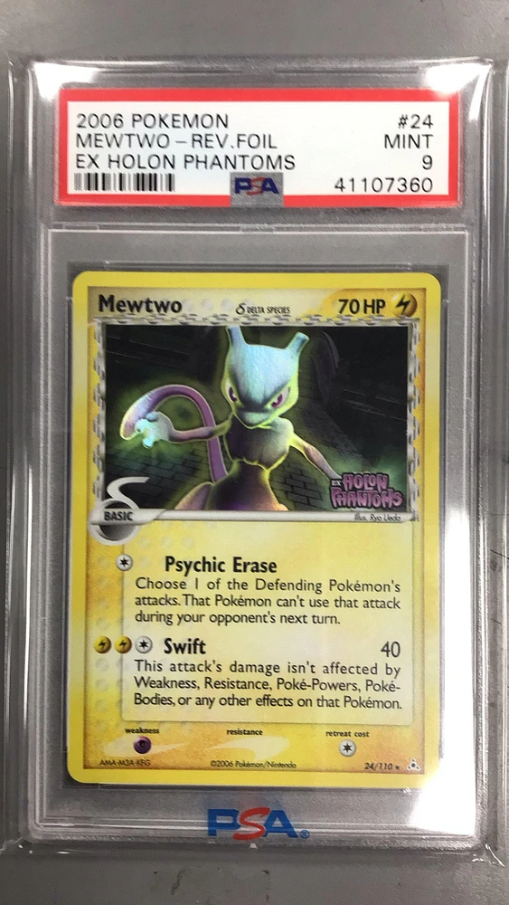 2006 Pokemon Ex Holon Phantoms 24 Mewtwo-reverse Foil PSA