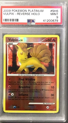 2009 Pokemon Platinum Sh6 Vulpix-reverse Foil PSA 9