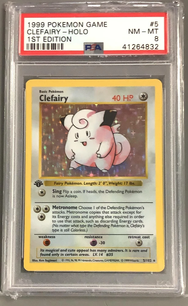1999 Pokemon Game 5 Clefairy-holo 1st Edition PSA