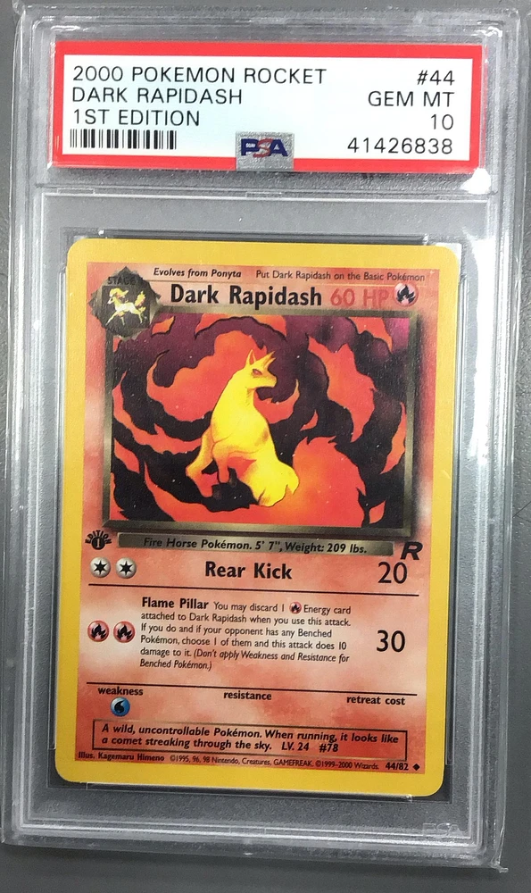 2000 Pokemon Rocket 44 Dark Rapidash 1st Edition PSA