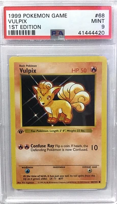 1999 Pokemon Game 68 Vulpix 1st Edition PSA 9
