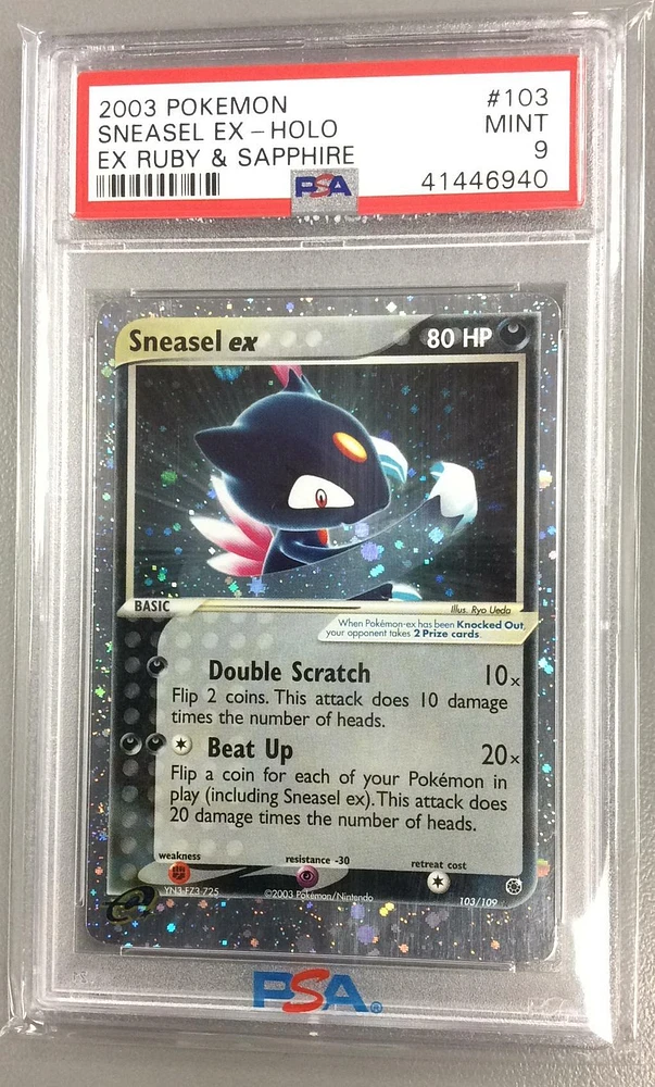 2003 Pokemon Ex Ruby & Sapphire 103 Sneasel Ex-holo PSA