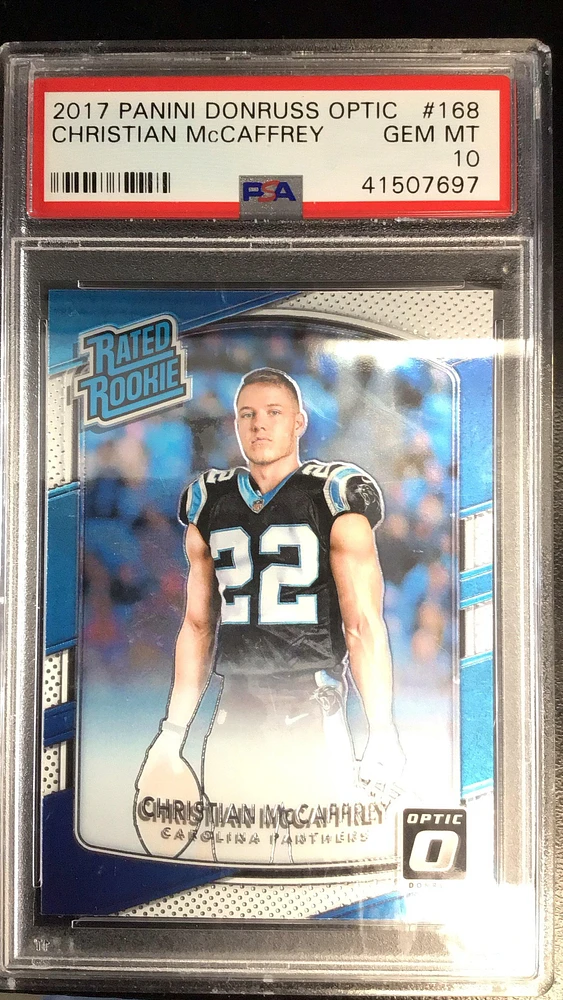 2017 Panini Donruss Optic 168 Christian Mccaffrey PSA