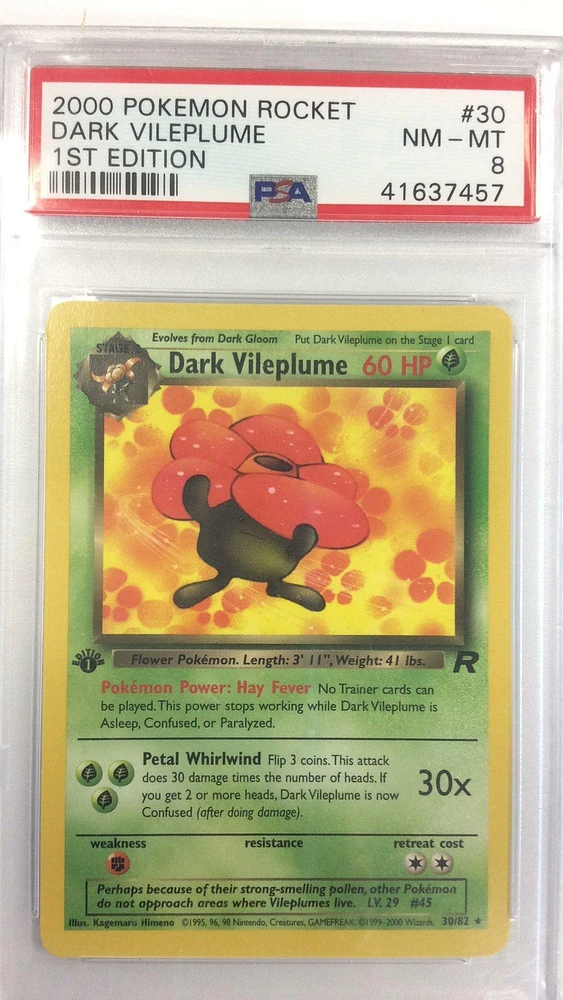 2000 Pokemon Rocket 30 Dark Vileplume 1st Edition PSA