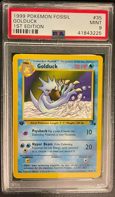 1999 Pokemon Fossil 35 Golduck 1st Edition PSA 9