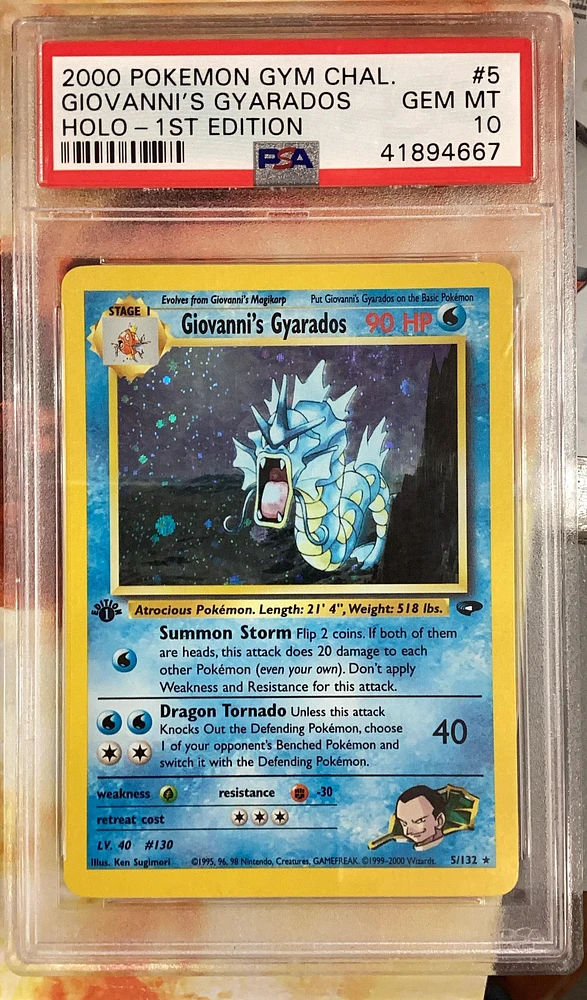2000 Pokemon Gym Challenge 5 Giovanni's Gyarados Holo-1st Edition PSA