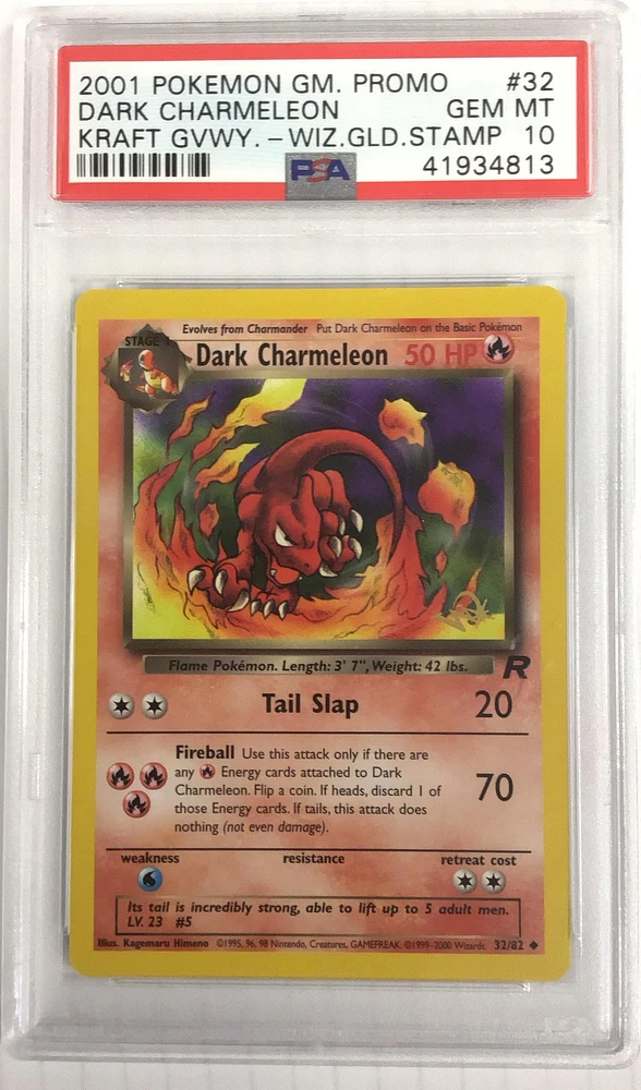 2000 Pokemon Game Promo 32 Dark Charmeleon Kraft Giveaway W/wizards Gold Stamp PSA 10