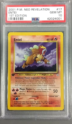 2001 Pokemon Neo Revelation 1st Edition 17 Entei PSA 10