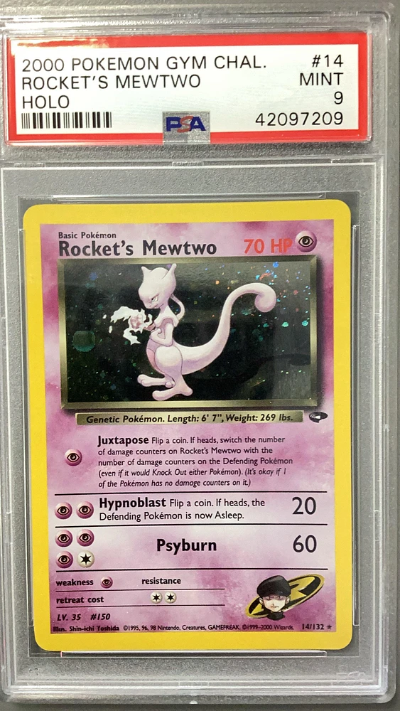 2000 Pokemon Gym Challenge 14 Rocket's Mewtwo PSA 9