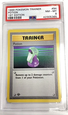1999 Pokemon Game 94 Potion 1st Edition PSA 8