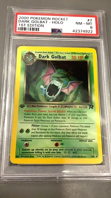 2000 Pokemon Rocket 7 Dark Golbat PSA 8