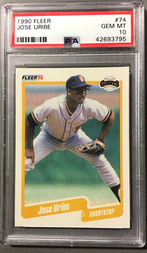 1990 Fleer 74 Jose Uribe PSA 10