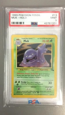 1999 Pokemon Fossil 13 Muk-holo PSA