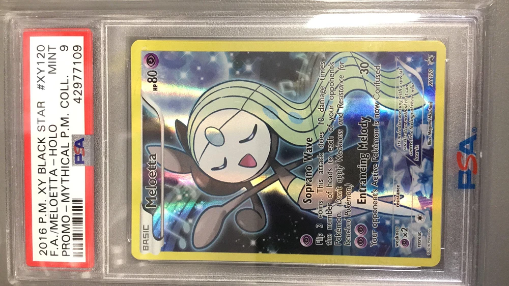 2016 Pokemon Xy Black Star Promo Xy120 Full Art/meloetta Mythical Pokemon Collection PSA 9