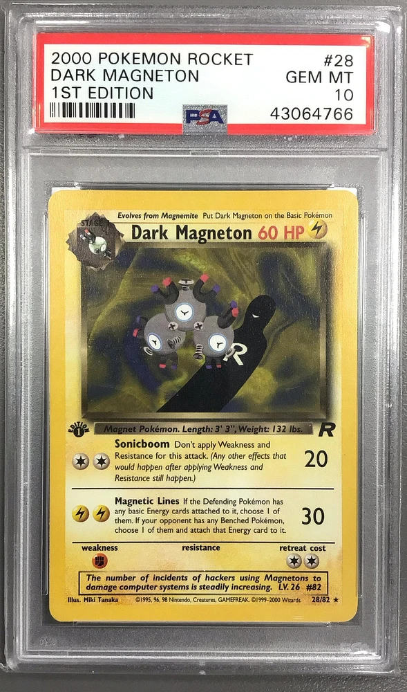 2000 Pokemon Rocket 28 Dark Magneton 1st Edition PSA