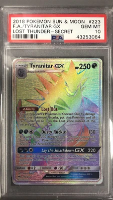 2018 Pokemon Sun & Moon Lost Thunder 223 Fa/tyranitar Gx PSA 10