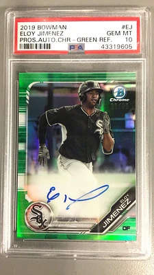 2019 Bowman Prospect Autographs Chrome Ej Eloy Jimenez Green Refractor PSA 10