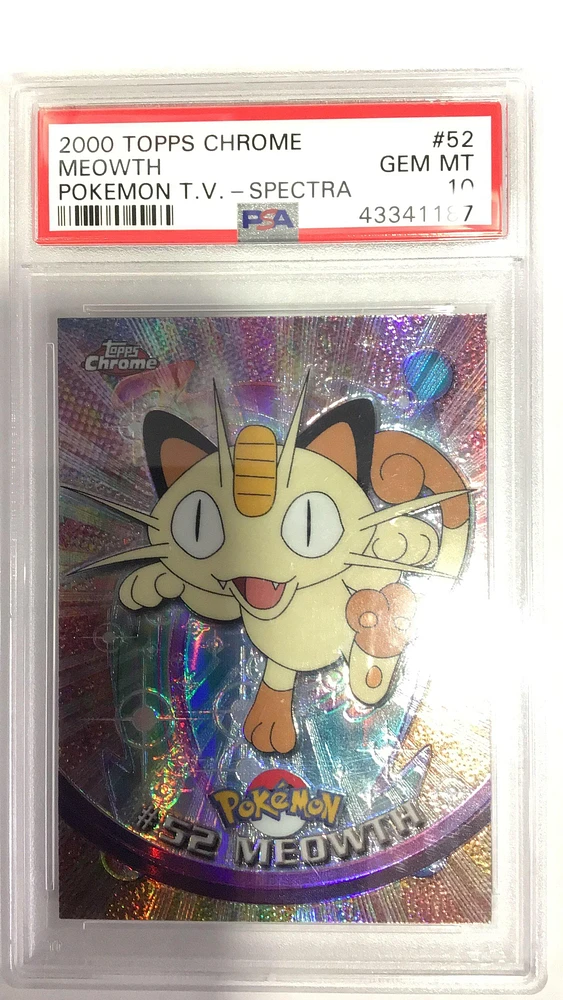 2000 Topps Chrome Pokemon T.v. 52 Meowth PSA 10