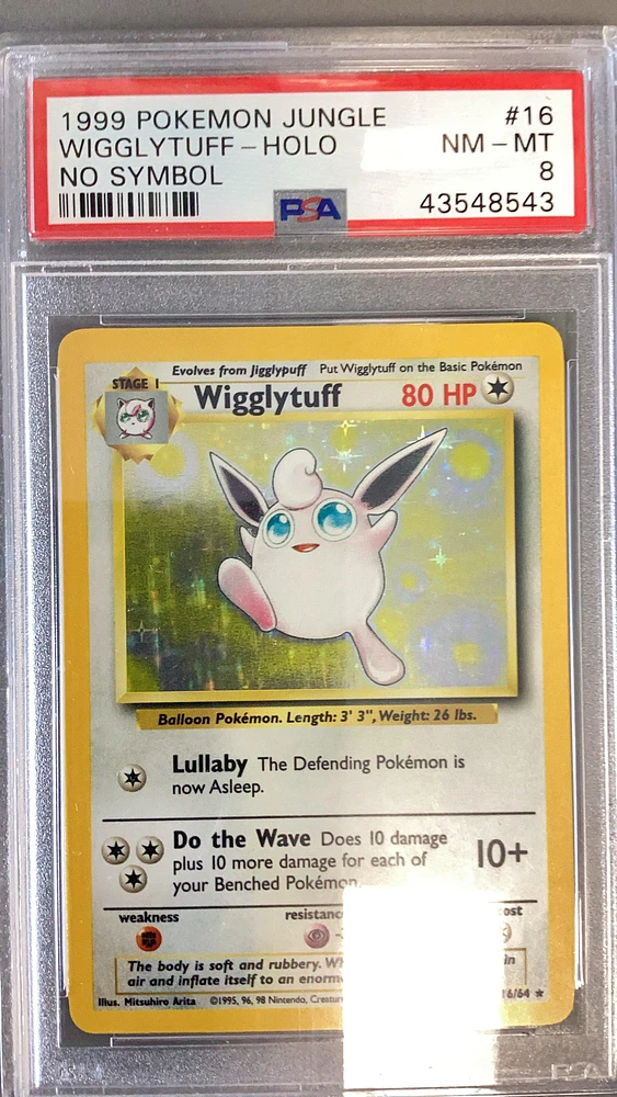 1999 Pokemon Jungle 16 Wigglytuff-holo No Symbol PSA 8