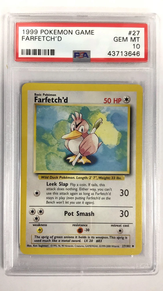 1999 Pokemon Game 27 Farfetch'd PSA