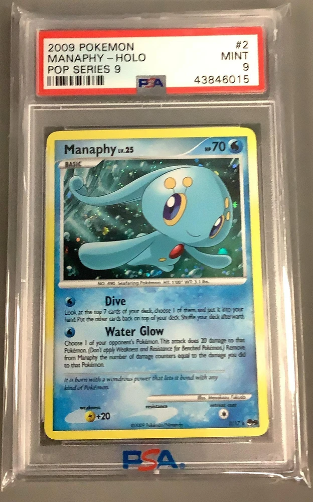 2009 Pokemon Pop Series 9 2 Manaphy-holo PSA 9