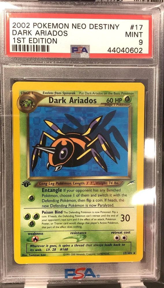 2002 Pokemon Neo Destiny 17 Dark Ariados 1st Edition PSA 9