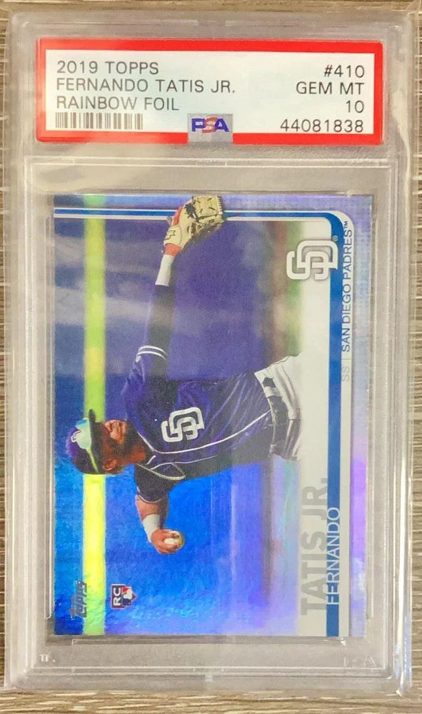 2019 Topps 410 Fernando Tatis Jr. Rainbow Foil PSA 10
