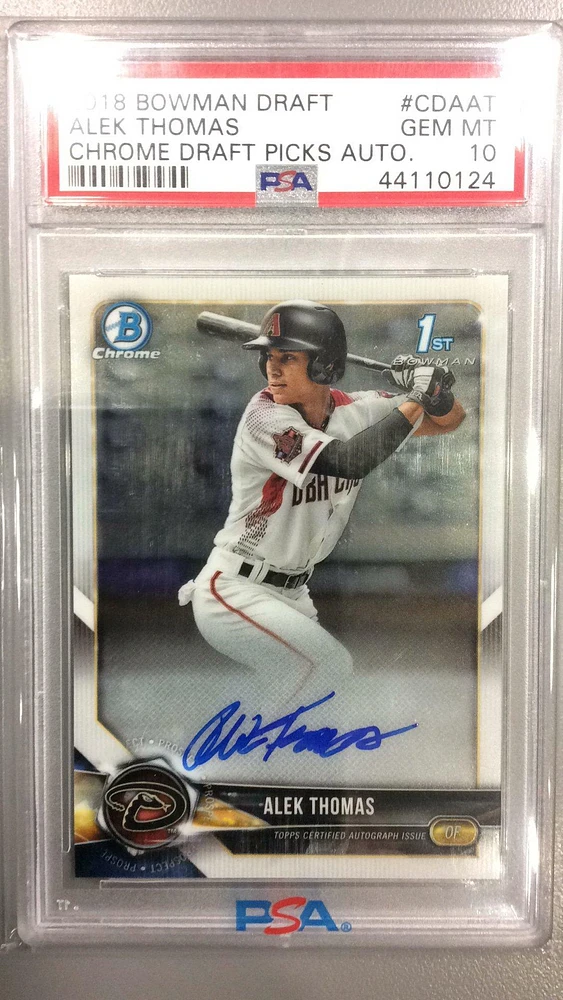 2018 Bowman Draft Chrome Draft Picks Autographs Cdaat Alek Thomas PSA 10
