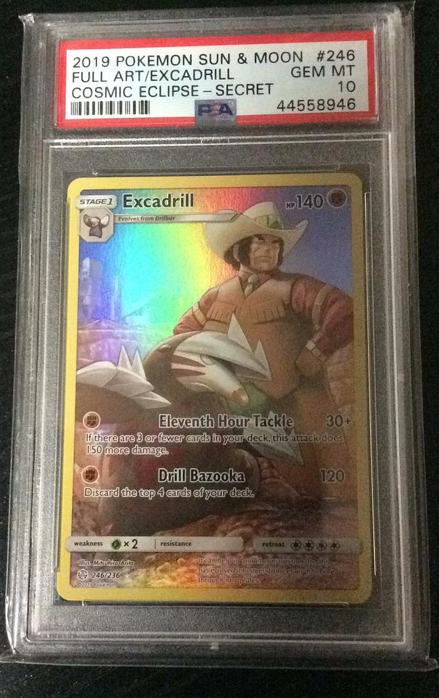 2019 Pokemon Sun & Moon Cosmic Eclipse 246 Full Art/excadrill Secret PSA