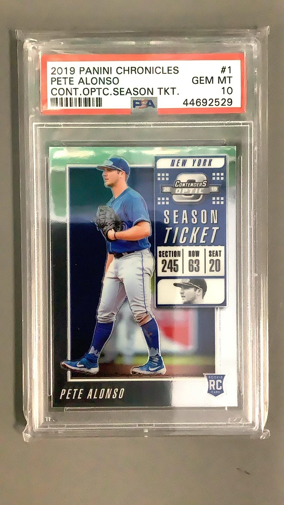 2019 Panini Chronicles Contenders Optic Season Ticket 1 Pete Alonso PSA 10