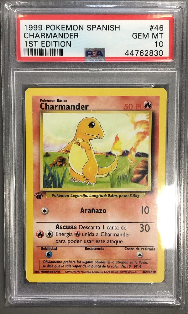 1999 Pokemon Spanish 46 Charmander 1st Edition PSA 10