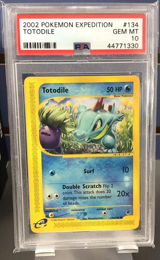 2002 Pokemon Expedition 134 Totodile PSA 10