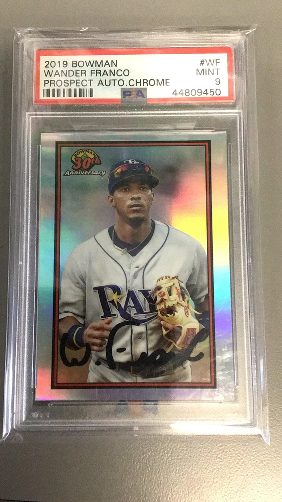 2019 Bowman Prospect Autographs Chrome Wf Wander Franco PSA 9