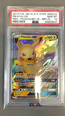 2019 Pokemon Sm Black Star Promo Sm232 Pikachu Gx Pikachu-gx & Eevee-gx Special Collection PSA