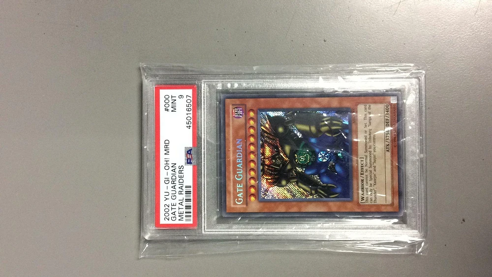 2002 Yu-gi-oh! Mrd-metal Raiders 000 Gate Guardian PSA 9