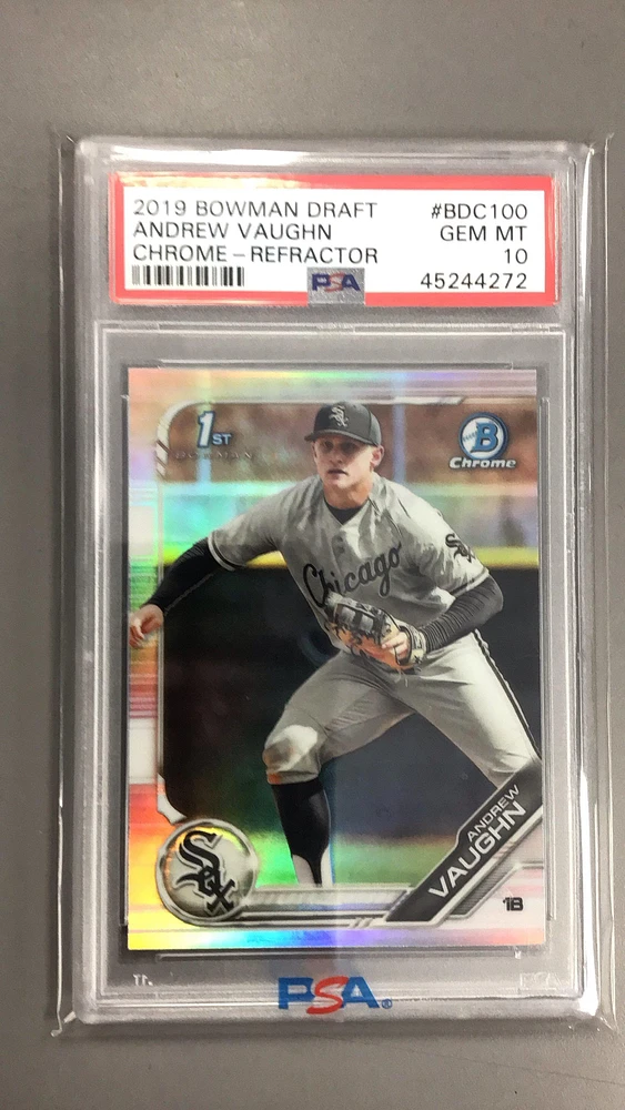 2019 Bowman Draft Bdc100 Andrew Vaughn Chrome-refractor PSA 10