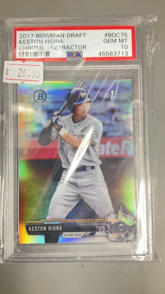 2017 Bowman Draft Bdc75 Keston Hiura Chrome-refractor PSA 10